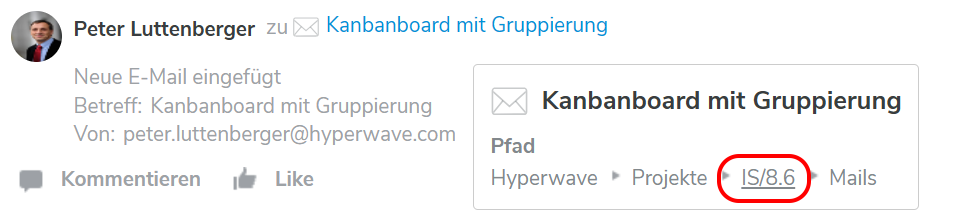 Pfad in Benachrichtigungen