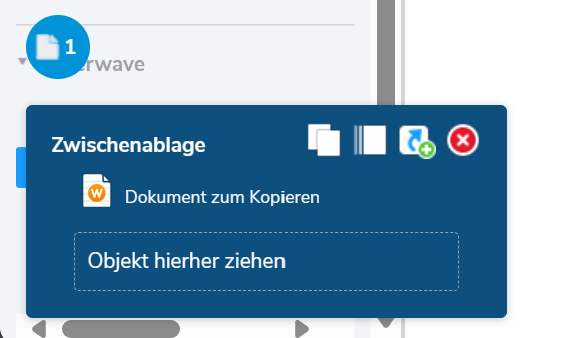 Das Dokument einfach in die Zwischenablage ziehen