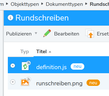 Den neuen Dokumenttyp definieren
