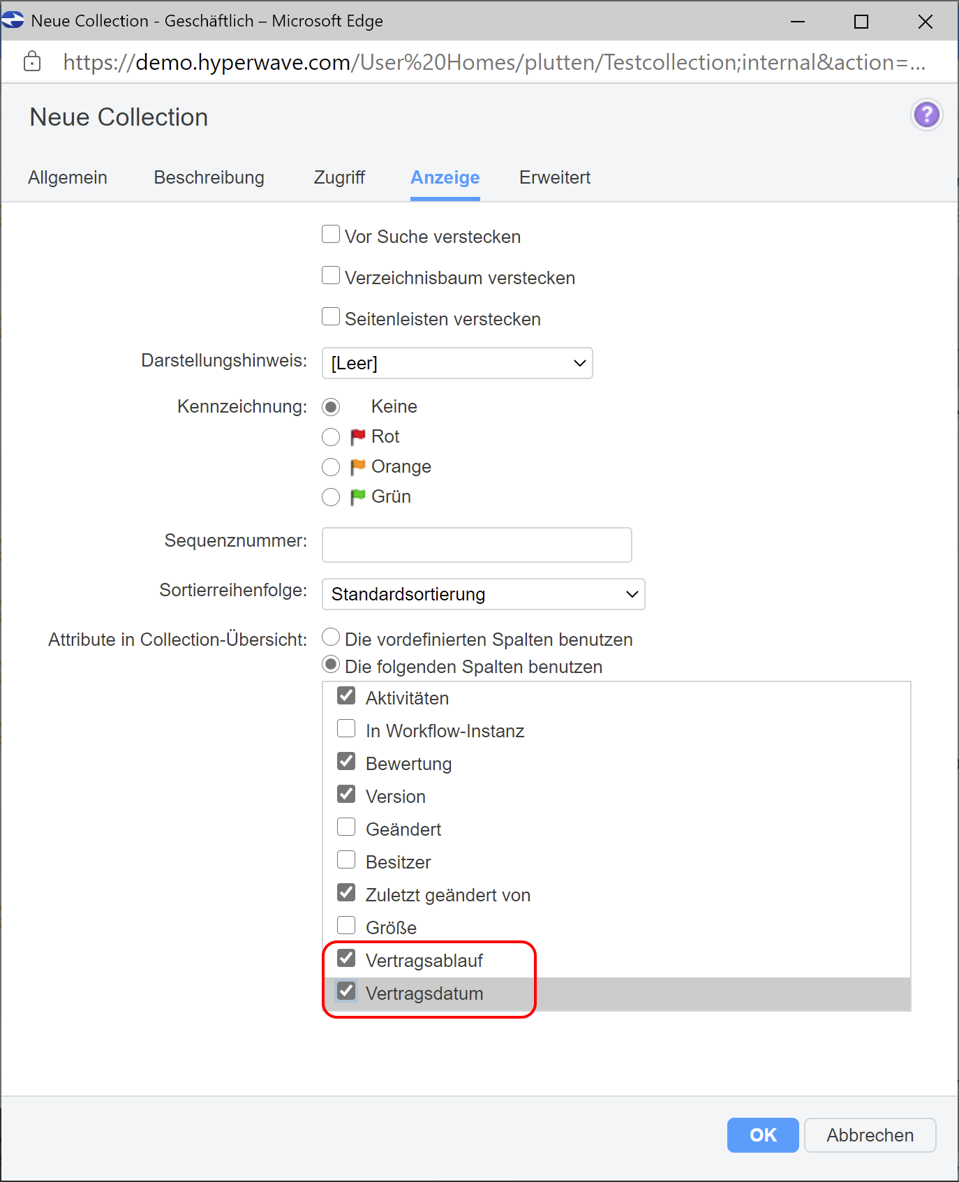 Spalten auswählen