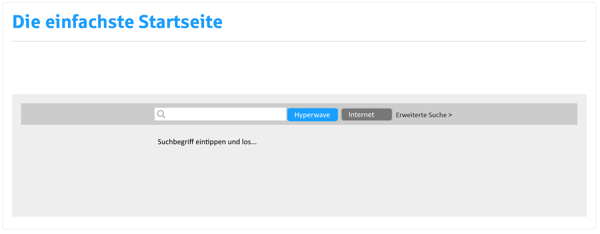 Die einfachste mögliche Startseite