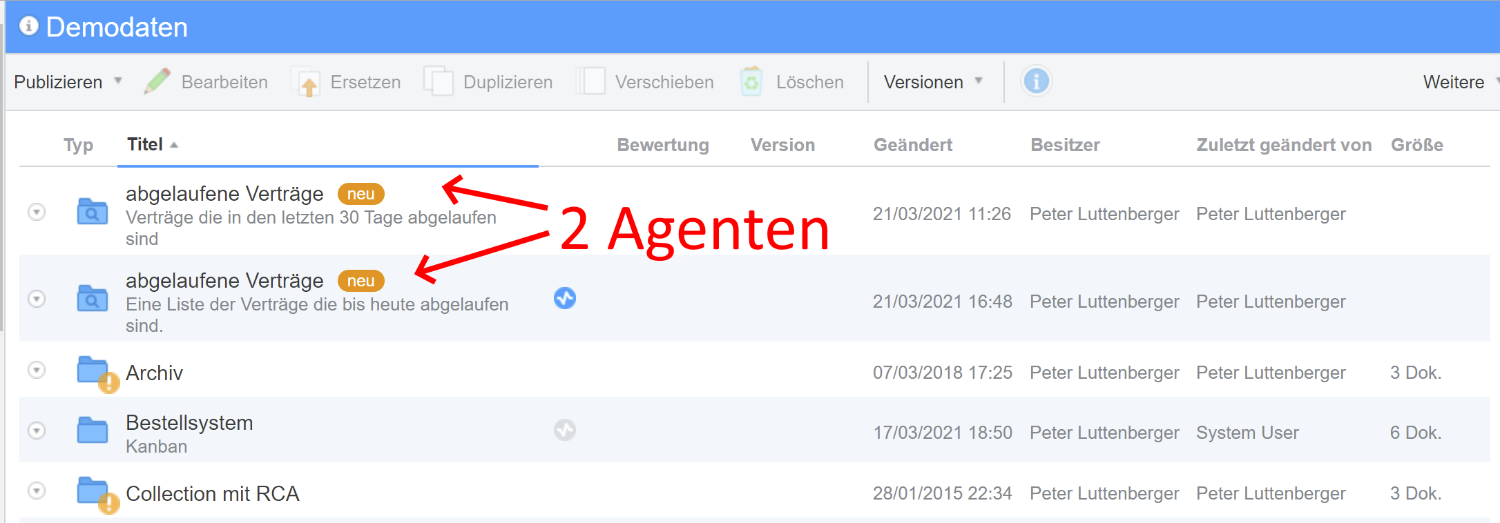 Die Agenten in der Collection