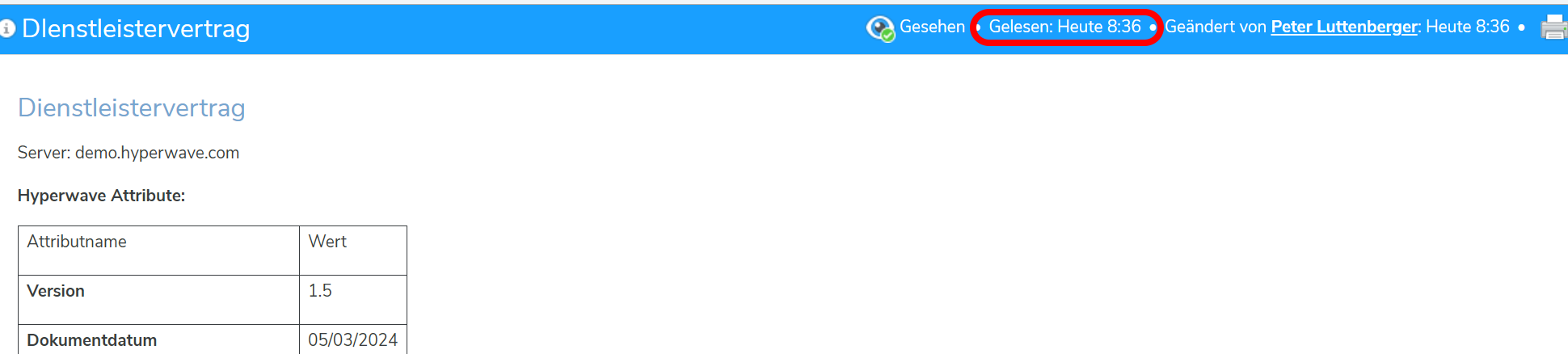 Dokument wurde als gelesen bestätigt