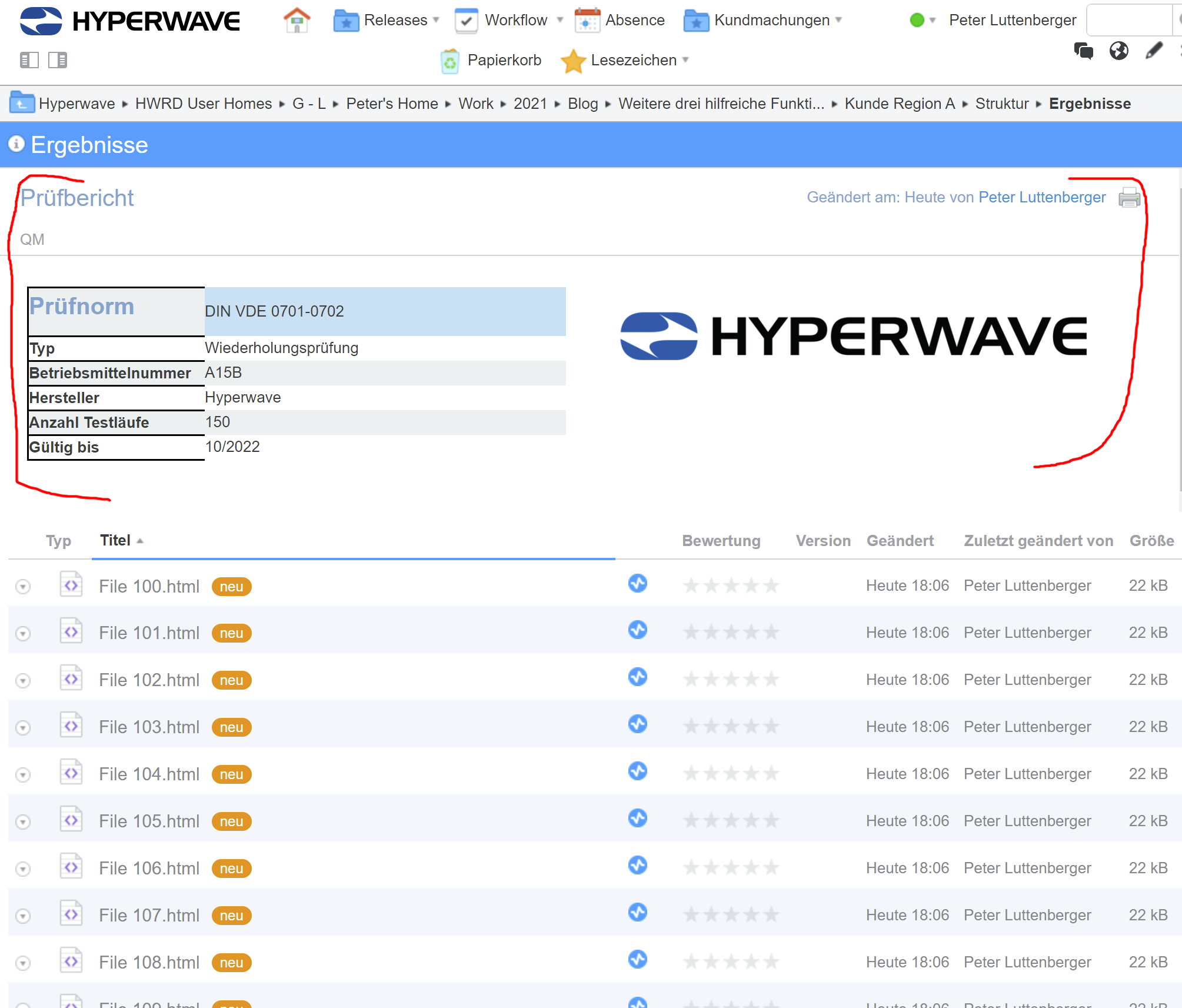 Hyperwave Collection mit Beschreibung des Inhalts