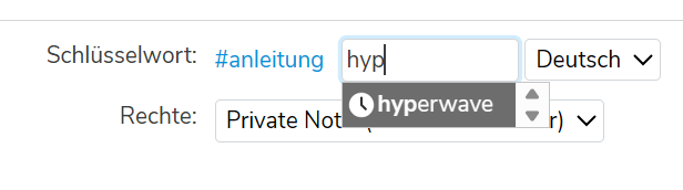 Hashtag vergeben