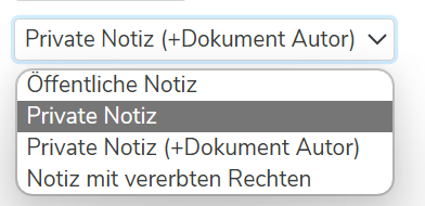 Rechte der Notiz definieren