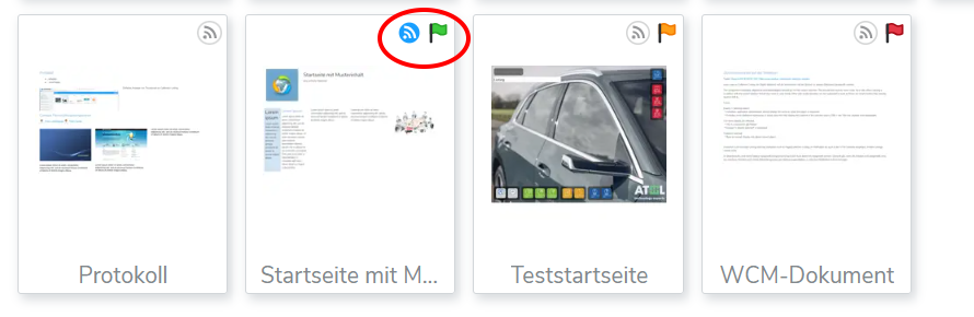 Vorschau von WCM-Dokumenten und Bildern