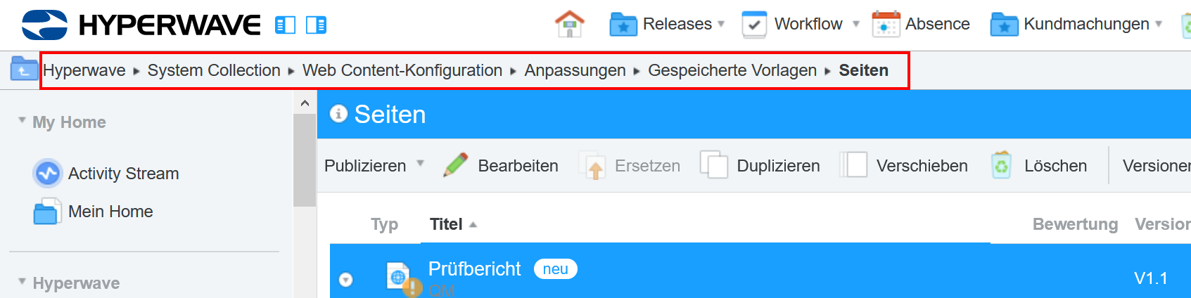 WCM Vorlagen