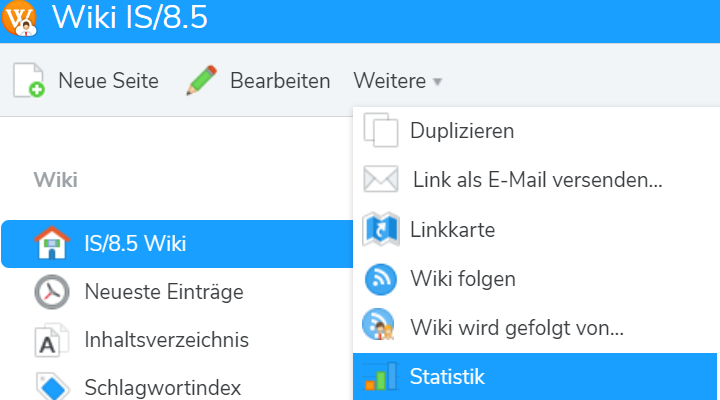 Wiki-Statistik aufrufen